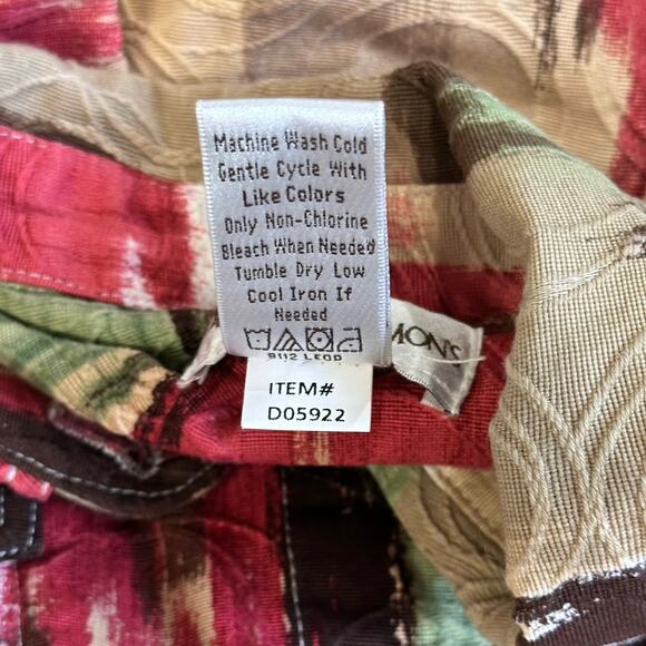 Drapers & Damons Geometric Textured Button Up Jacket Womens 2X Cotton Tan Multi - Picture 7 of 7